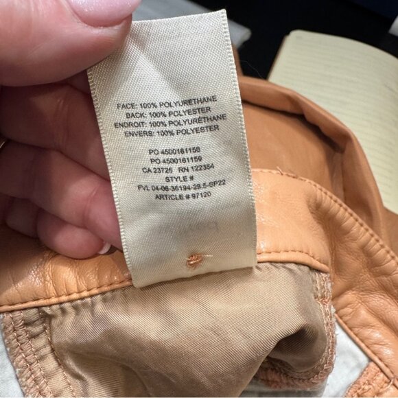 Aritzia Wilfred Melina Pant in Japanese vegan leather congac tan size 4 - Picture 5 of 5